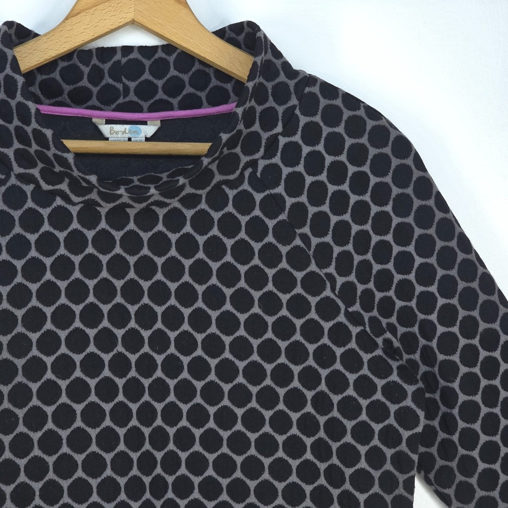 Boden Polka Dot Knit Sweater Womens 12 Preppy Retro Mod Office Old Money Quiet - Picture 10 of 16